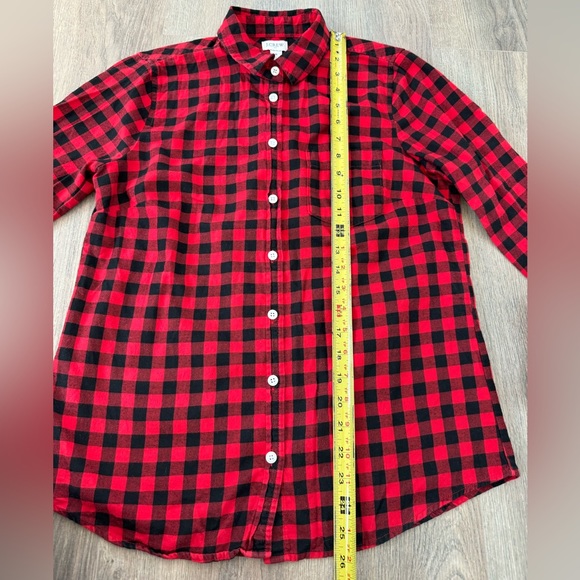 J Crew button down flannel shirt checkered plaid S - Picture 4 of 7